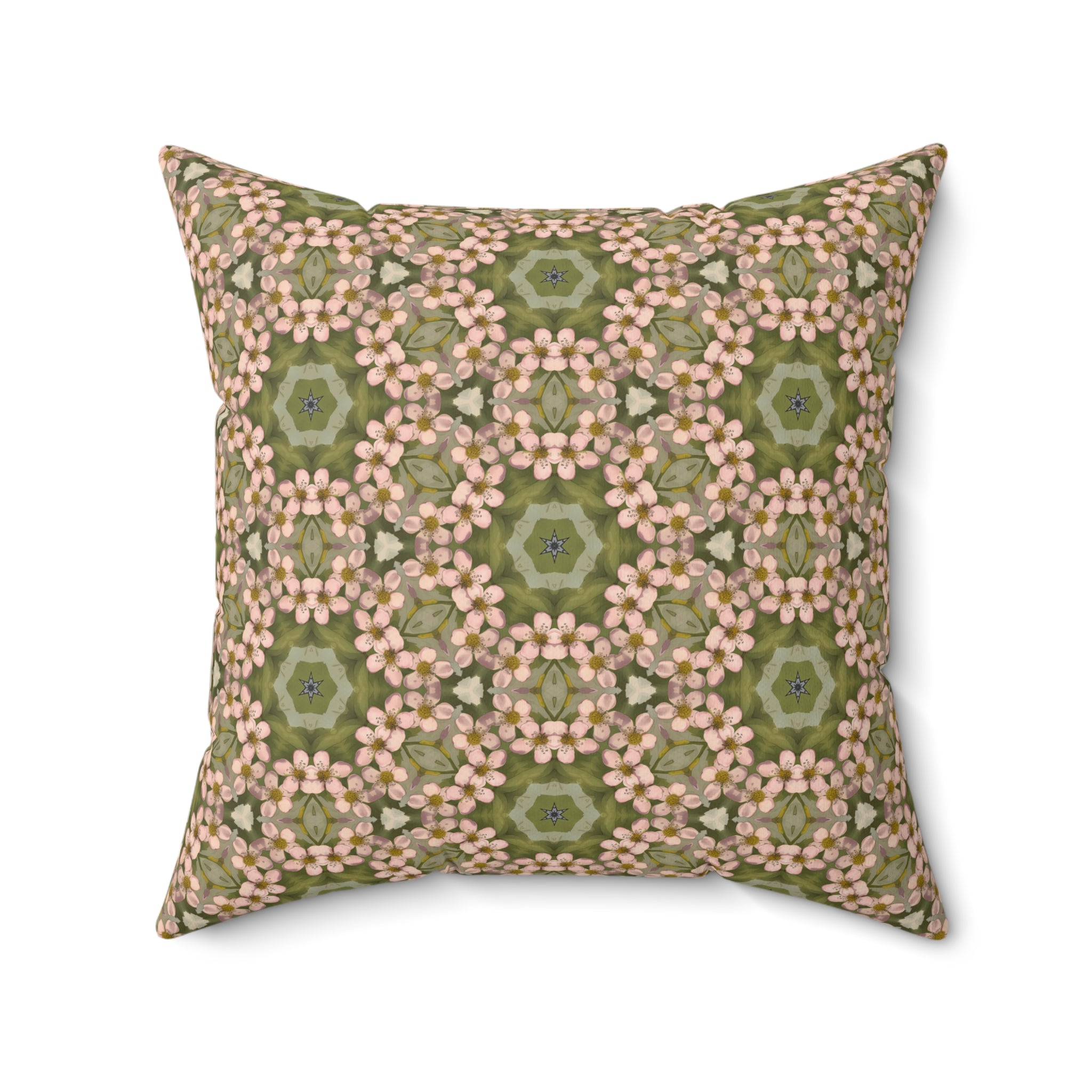 Springtime Petal Dance Square Throw Pillow - Double-Sided Print - Conc