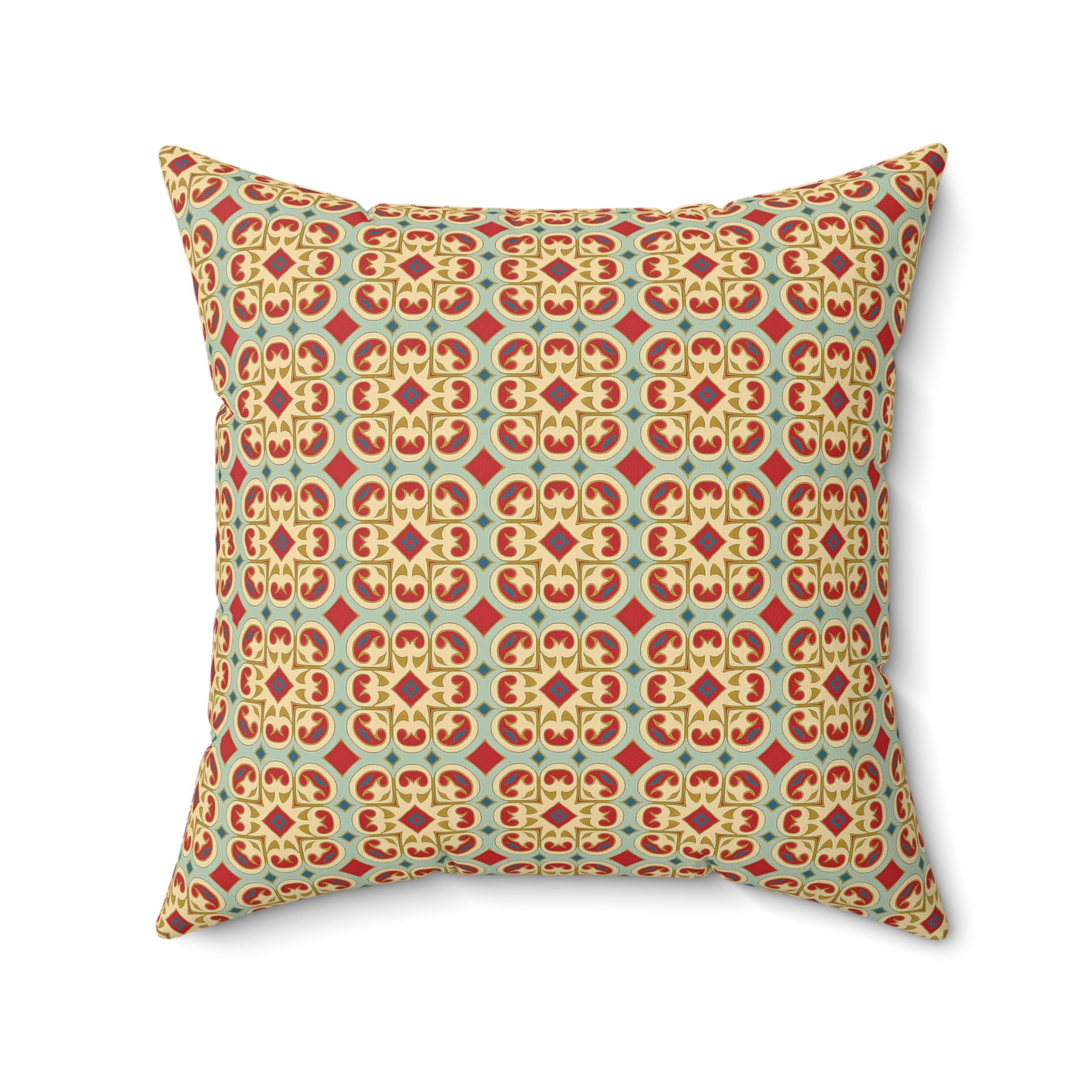 Moorish Mosaic Delight Square Throw Pillow Square Throw Pillow — view 2