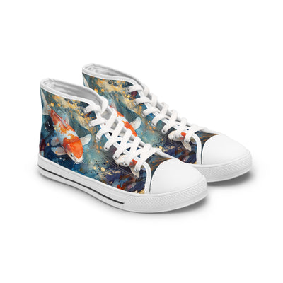 Serene Koi Pond Ladies' High Top Sneakers Ladies' High Top Sneakers — view 2