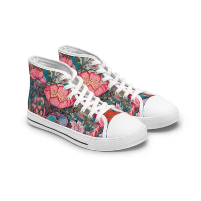 European Wildflowers Ladies' High Top Sneakers - Stroll in Vintage Blo