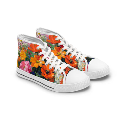 Blossom Blaze Ladies' High Top Sneakers - Flourish in Every Step!