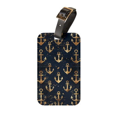 Golden Anchor Acrylic Luggage Tag - Set Sail in Style with Golden Anch