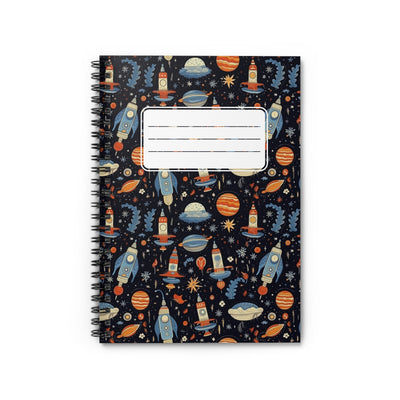 Galactic Space Rocket Romp Chic Spiral Notebook - Ruled Line - Let You