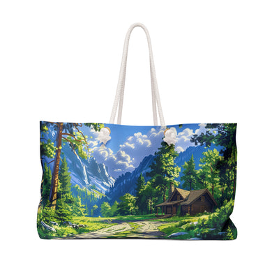 Dreams of a High Mountain Log Cabin Weekender Bag - Escape to Serenity