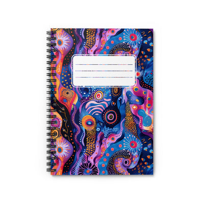 Purple Craziness with Label Chic Spiral Notebook - Ruled Line - Dive i
