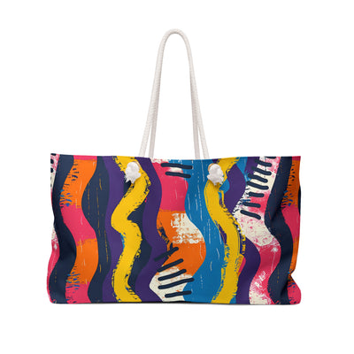 Waveform Vibes Weekender Bag - Ride the Waves of Modern Art - A Bold S