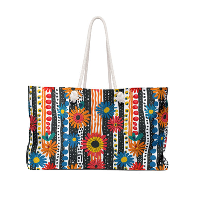 Striped Daisy Play Weekender Bag - Bloom in Style - Where Pop Art Meet