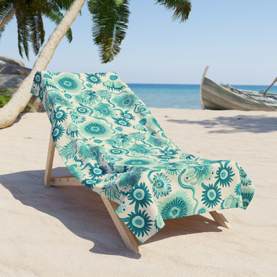 Surreal Sea Garden Luxurious Designer Beach Towel  - Float Away in Dre