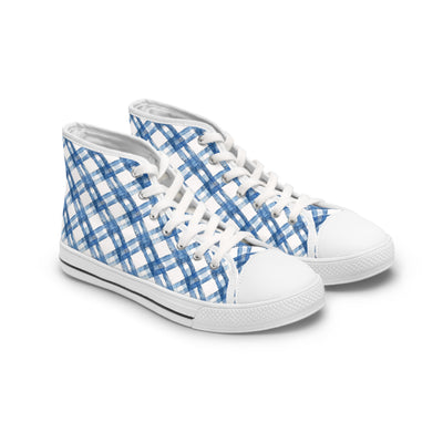 Blue Breeze Gingham Ladies' High Top Sneakers Ladies' High Top Sneakers — view 2