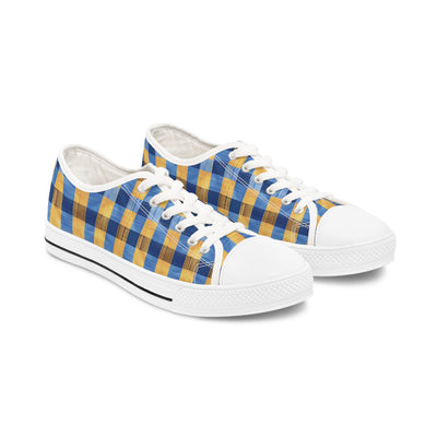 Modern Gingham Ladies' Low Top Sneakers - Classic Gingham, Modern Edge
