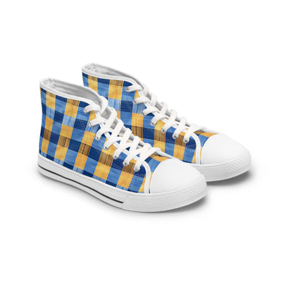 Modern Gingham Ladies' High Top Sneakers - A Modern Spin on Gingham. G