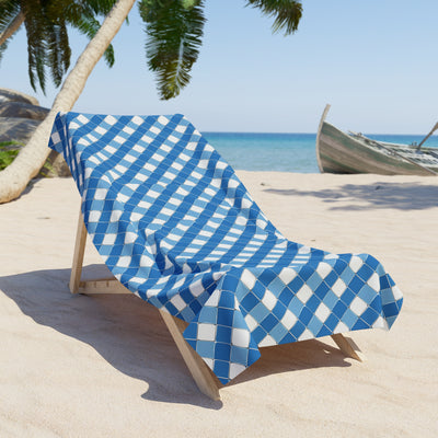 Modern Blue Ribbon Luxurious Beach Towel - Wrap Yourself in Ribbons of