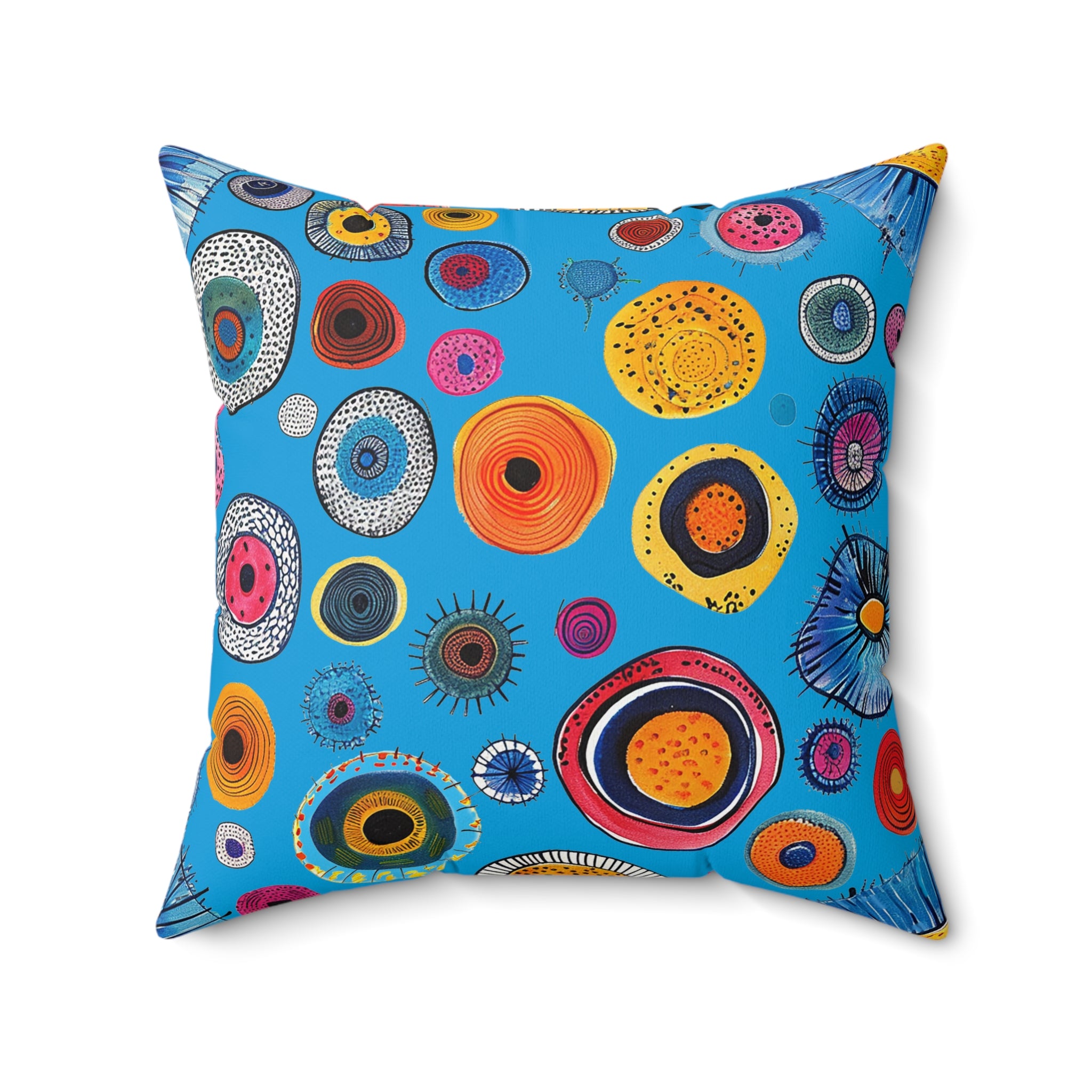 Primordial Sea Life Square Throw Pillow - Spun Polyester - Double Side