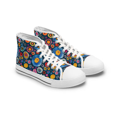 Primordial Space Life Ladies' High Top Sneakers - Explore the Tiny Won