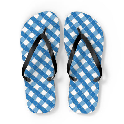 Modern Blue Ribbon Flip Flops. 5/8" Thick Comfortable Summer or Winter