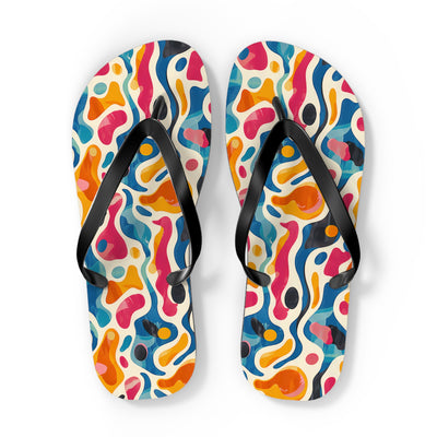 Oceanic Color Splash Flip Flops. 5/8" Thick Comfortable Summer or Wint