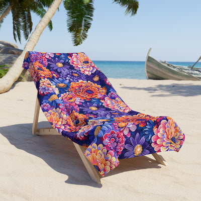 Zinnias in Bloom Luxurious Beach Towel - Available in 2 sizes.
