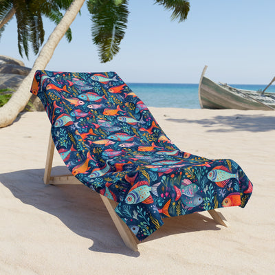 Fun Fish Luxurious Beach Towel - Dive into Adventures with our Fun Fis