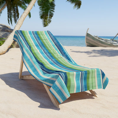 Ocean Whisper Stripes Luxurious Beach Towel - Ride the Waves in Style