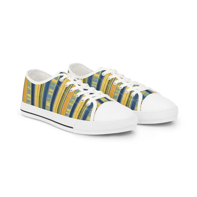 Summer Stripes Delight Men's Low Top Sneakers - Step into Summer - Whe