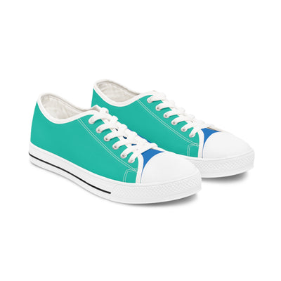 Turquoise Reef Ladies' Two-Tone Low Top Sneakers - Ride the Waves – Wh