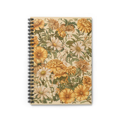 Golden Daisy Garden Spiral Notebook - Ruled Line - Where Golden Blooms