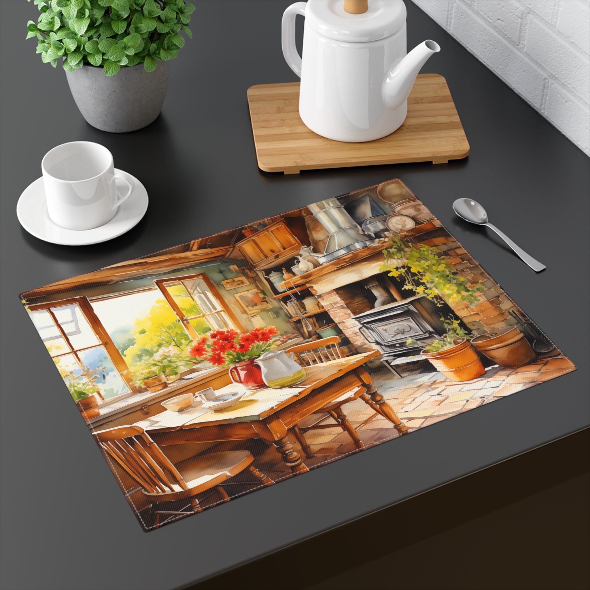 Cozy Cottage Hearth Kitchen Placemat - Warmth on Every Plate – Experie