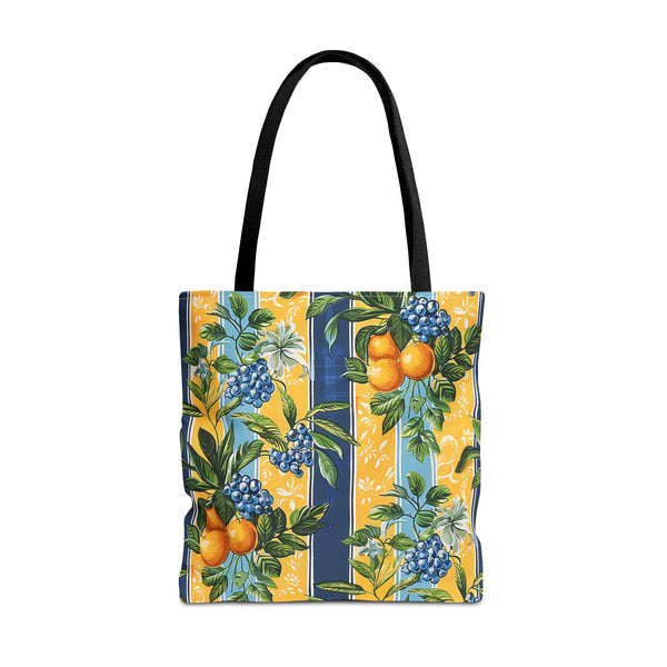 Sunny Orchard Stripes Tote Bag - Brighten Your Day with a Burst of Fru