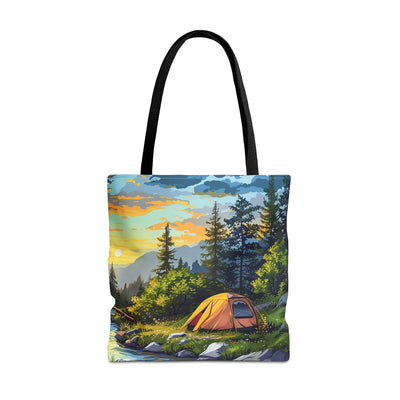 Sunset Mountain Retreat Tote Bag - Carry the Serenity of Camping Next 