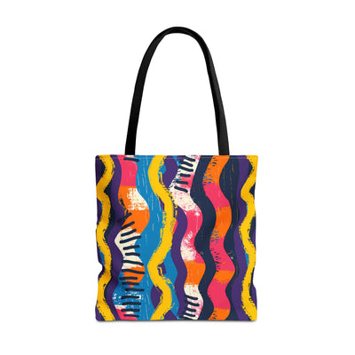 Waveform Vibes Tote Bag - Ride the Waves of Modern Art Everywhere You 