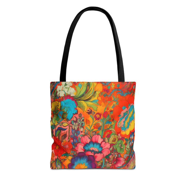 Kaleidoscopic Floral Dance Tote Bag - Psychedelic Fun! Available in 3 