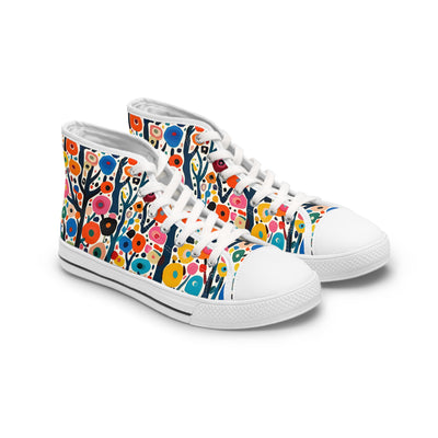Poppy Forest Ladies' High Top Sneakers - Nature Meets Artistry - Poppy