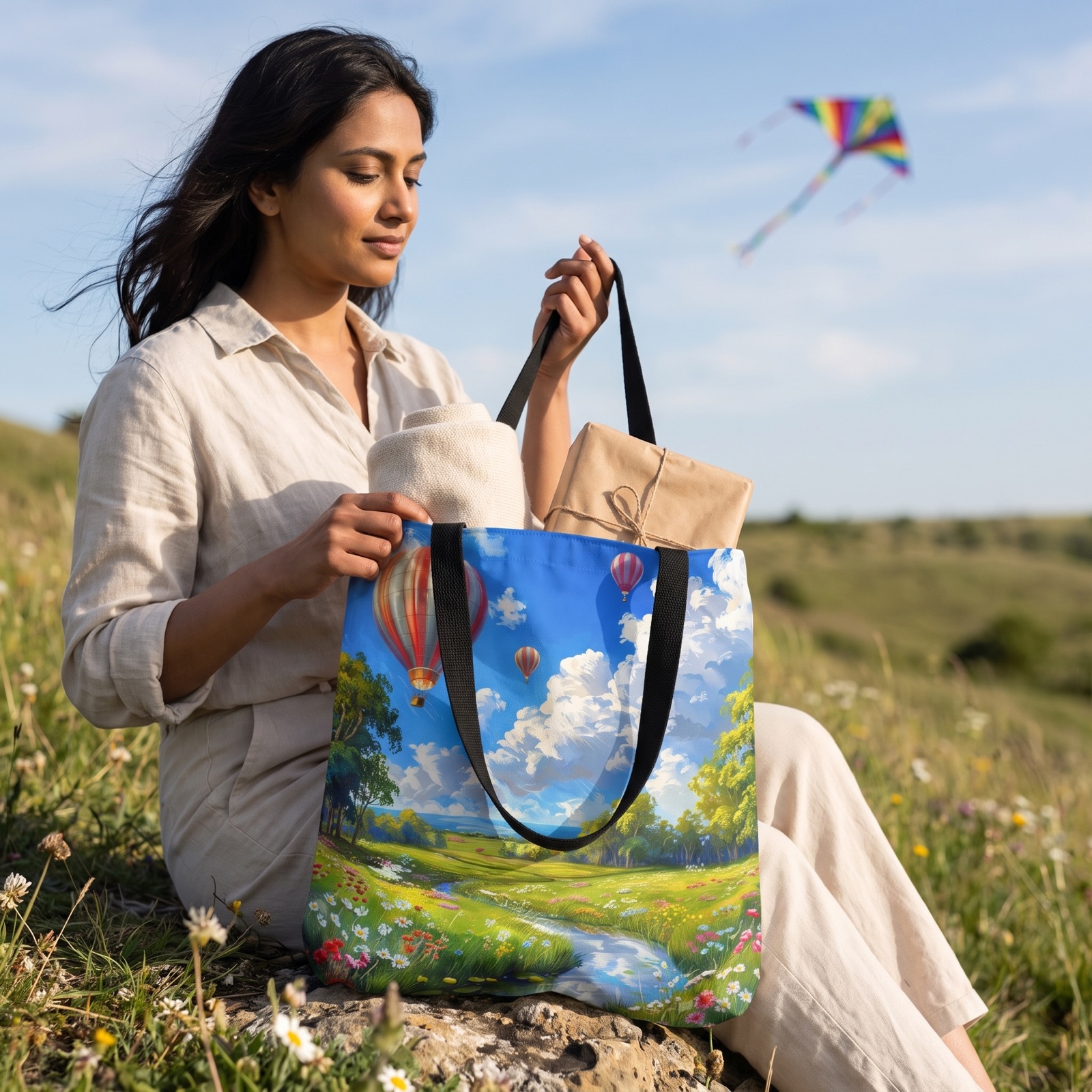 Spring Meadow Soar Tote Bag - Soar into Spring with Style and Adventure! Available in 3 sizes.