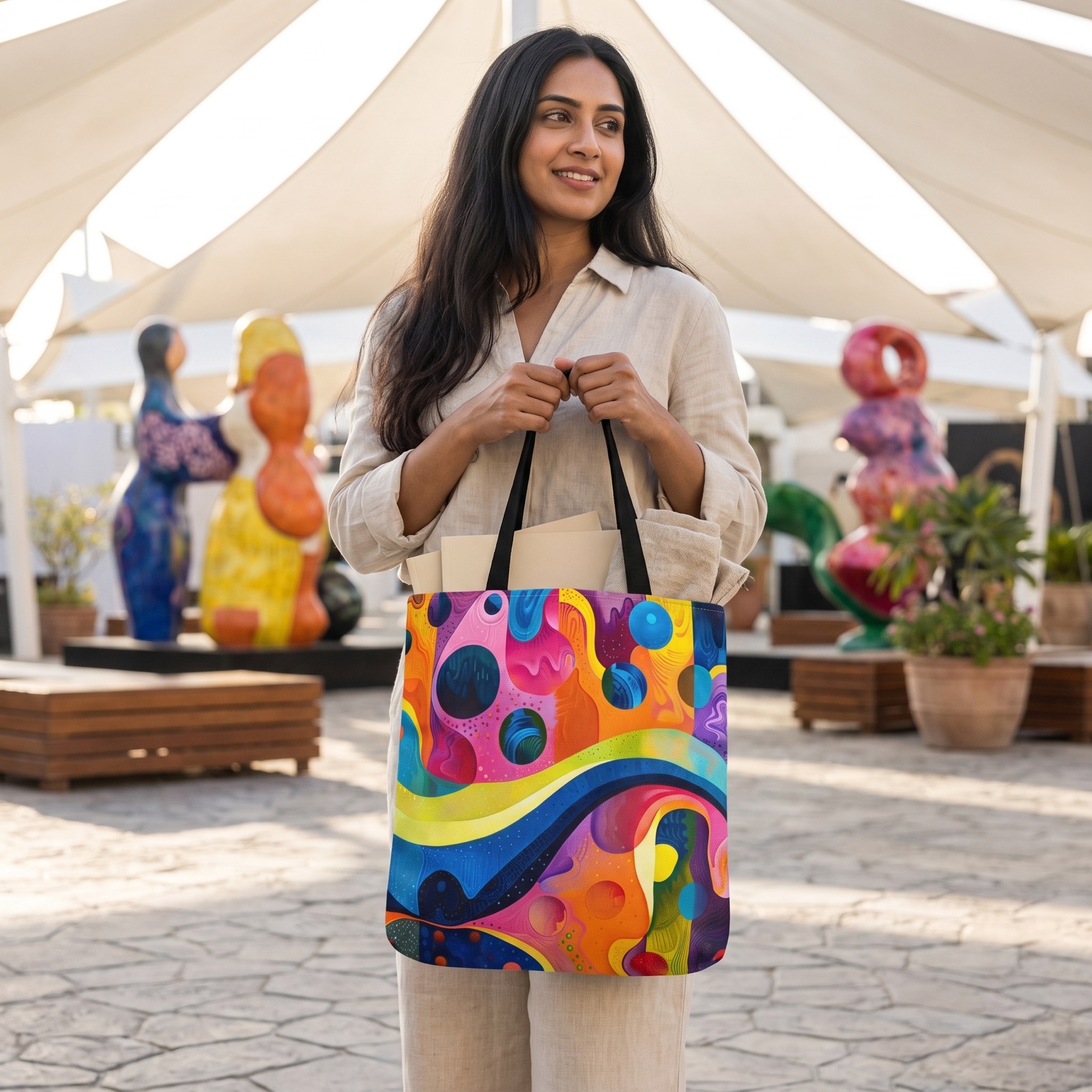Color Wave Tote Bag - Bold, Artistic, and Full of Life--Carry the Color Wave! Available in 3 sizes.