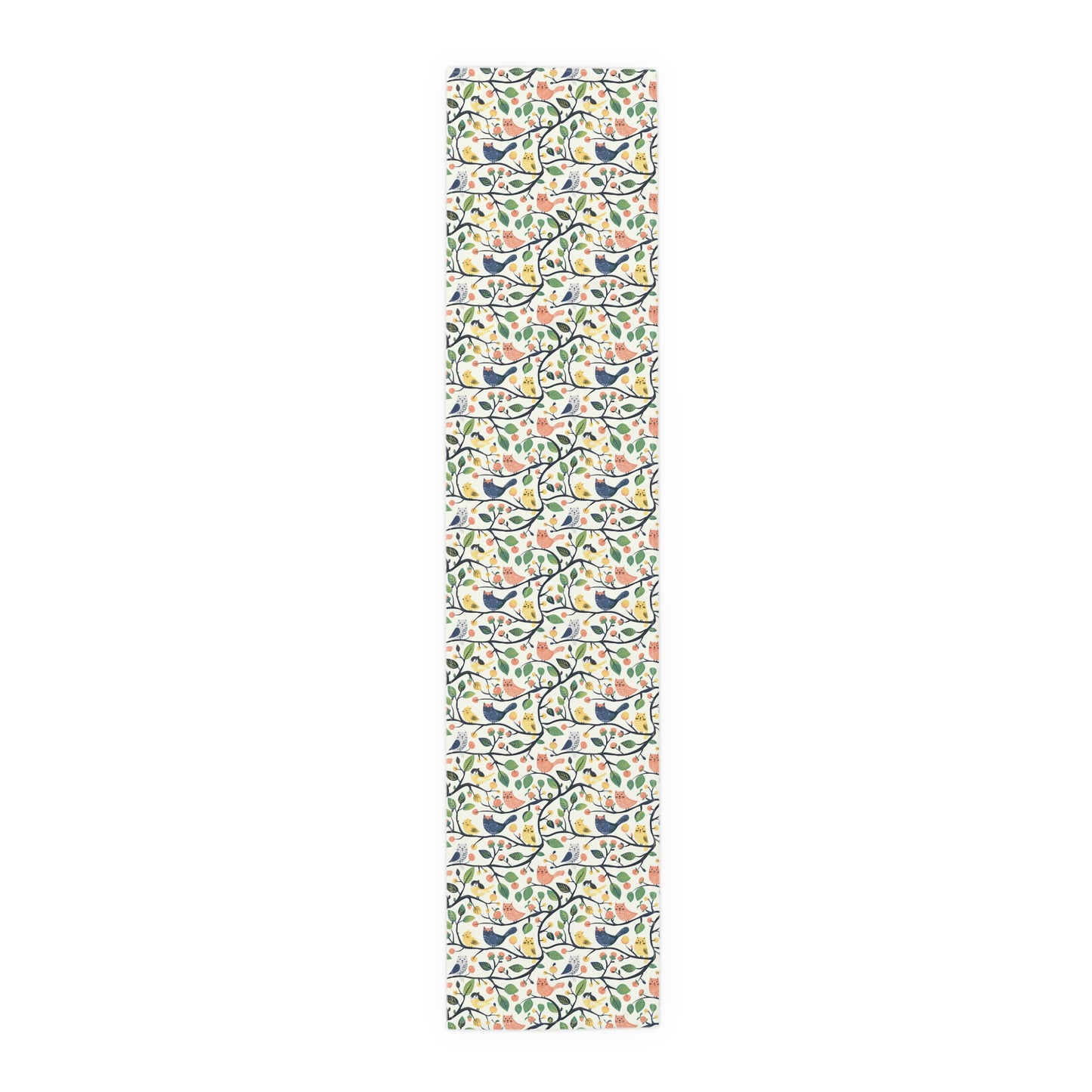 Catbird Tree Designer Table Runner - Cotton Twill - Available in 2 sizes: 16" x 72" and 16" x 90".