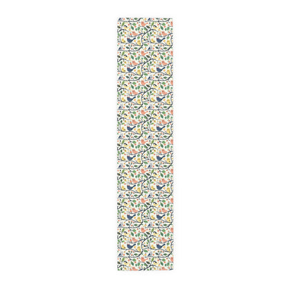 Catbird Tree Designer Table Runner - Cotton Twill - Available in 2 sizes: 16" x 72" and 16" x 90".