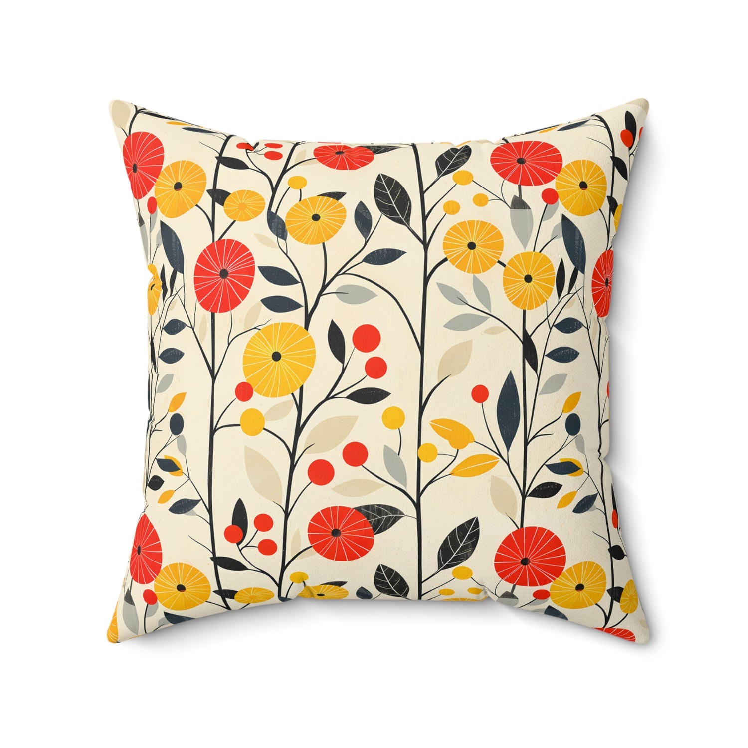 Mod Twig Bliss Square Throw Pillow - Spun Polyester - Double-Sided Print - Concealed Zipper - Available in 4 sizes.