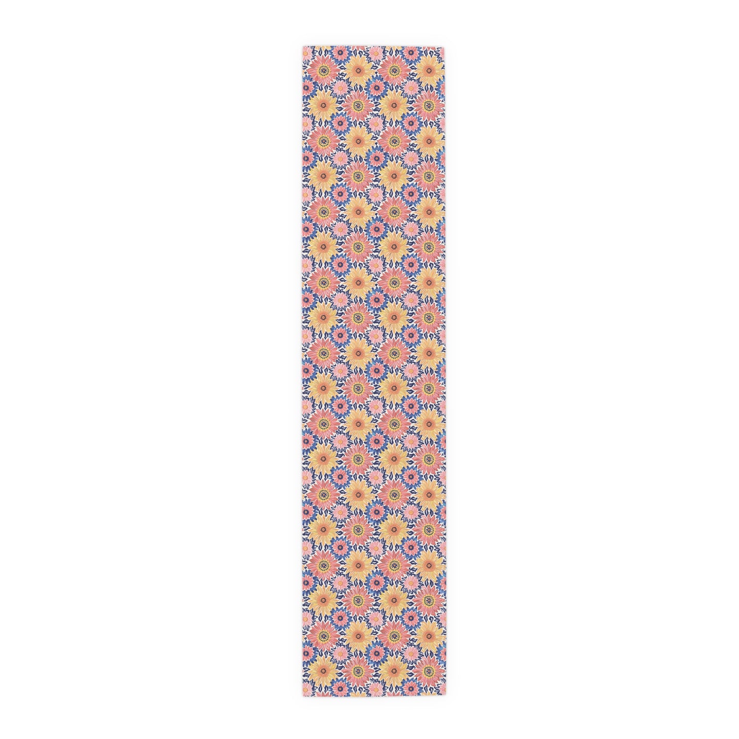 Sunsplash Petals Table Runner - Cotton Twill - Available in 2 sizes: 16" x 72" and 16" x 90".