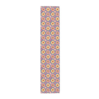 Sunsplash Petals Table Runner - Cotton Twill - Available in 2 sizes: 16" x 72" and 16" x 90".