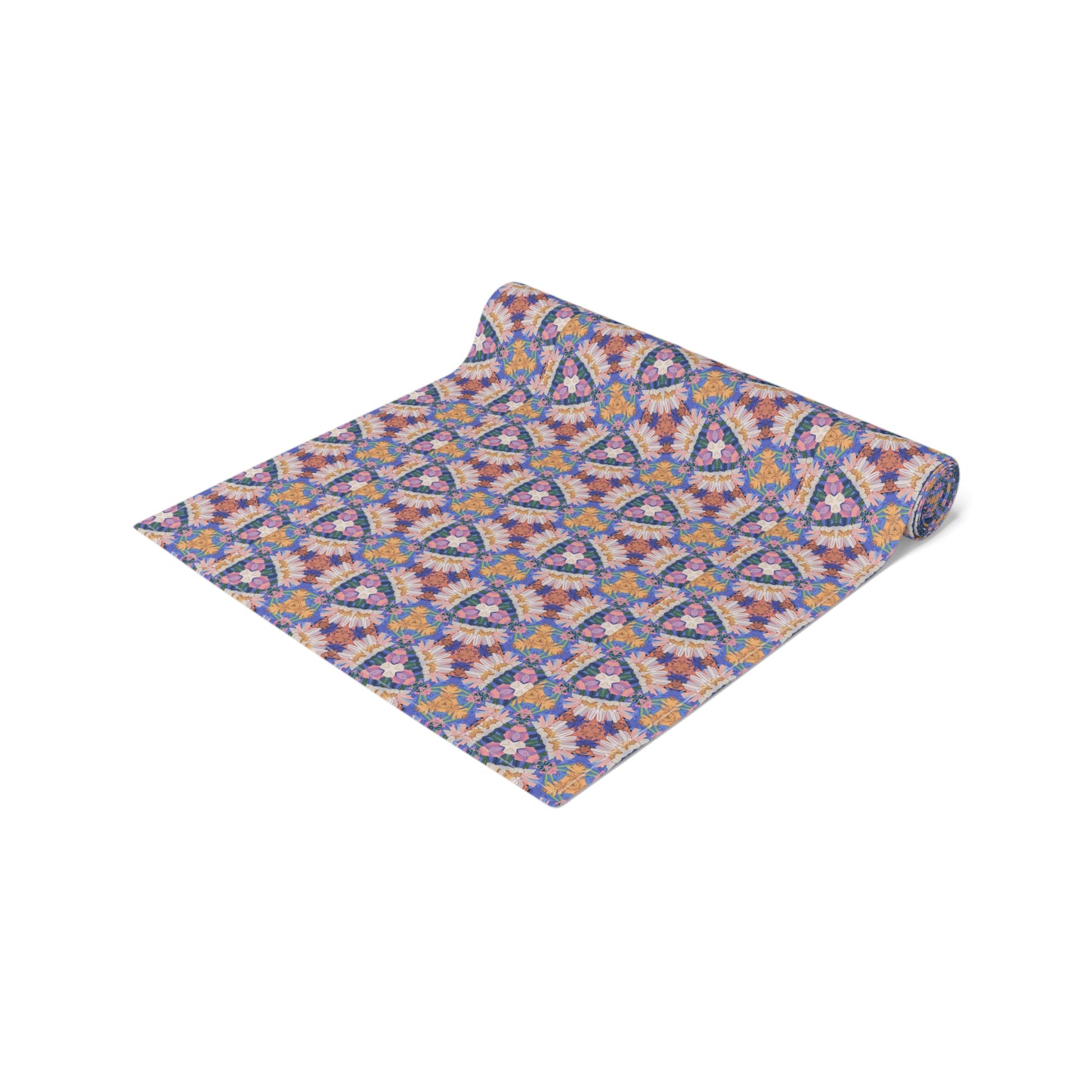 Prismatic Petal Paradise Table Runner - Cotton Twill - Available in 2 sizes: 16" x 72" and 16" x 90".