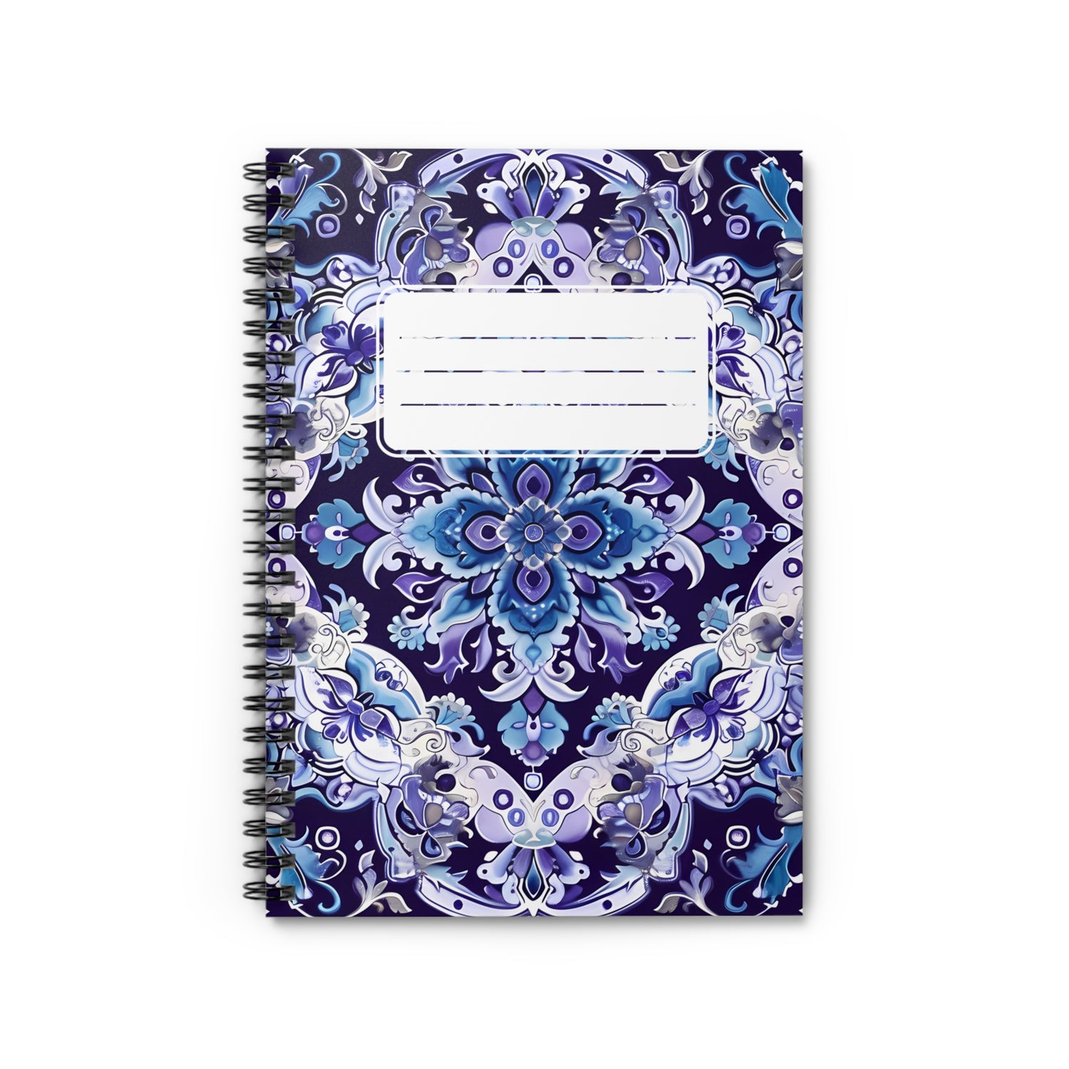 Midnight Mosaic Chic Spiral Notebook - Ruled Line - Embrace the Exotic: Where Moorish Elegance Meets Modern Inspiration!
