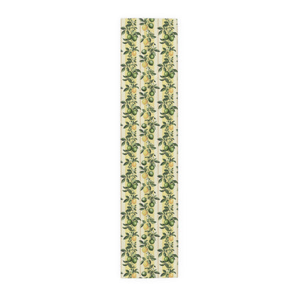 Lemony Lime Table Runner - Cotton Twill - Available in 2 sizes: 16" x 72" and 16" x 90".
