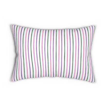 Candy Stripe Lumbar Pillow - Spun Polyester - Double-Sided Print - Concealed Zipper - 20" x 14"