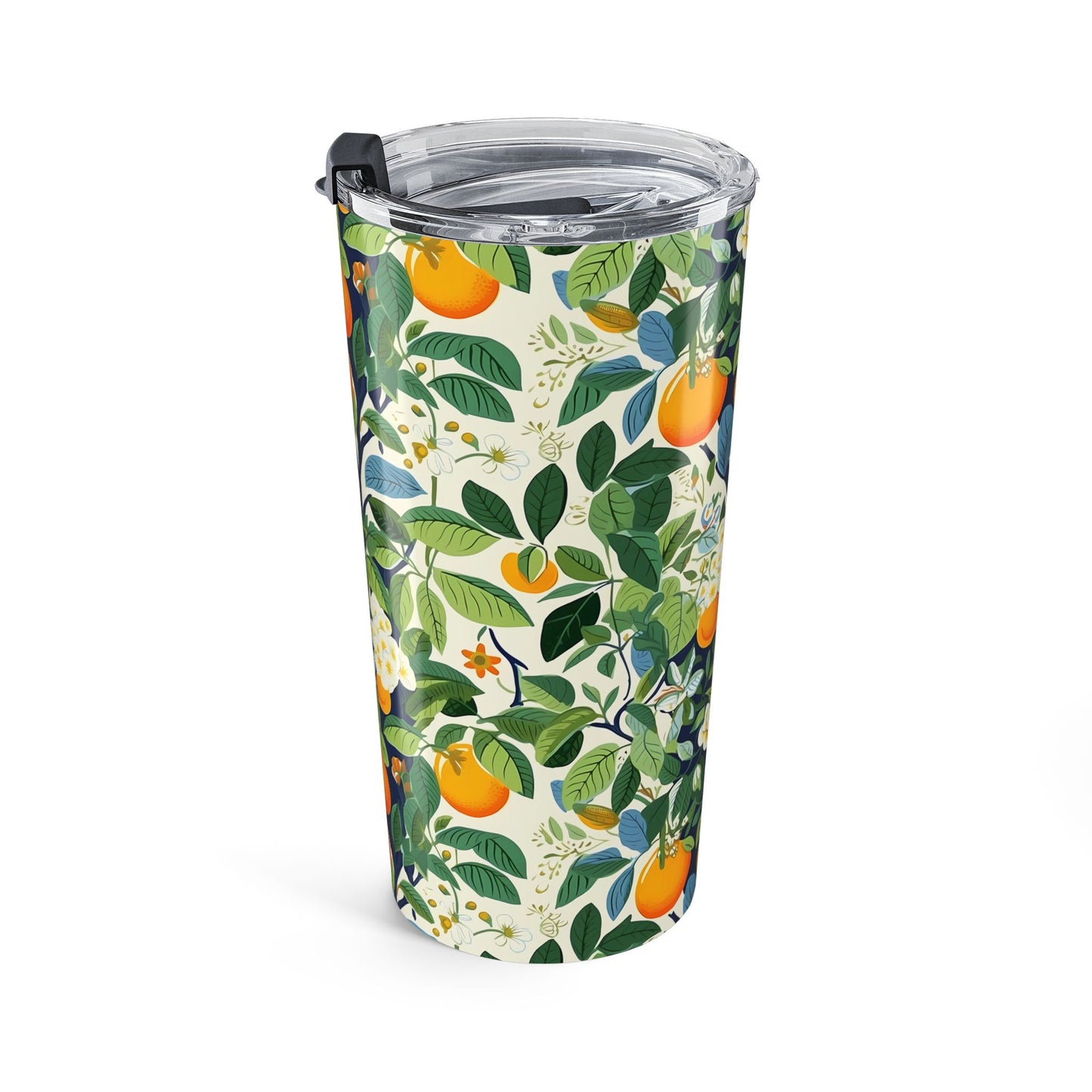 Happy Oranges & Blossoms Insulated Tumbler - 20 oz. Stainless Steel, Glossy Finish