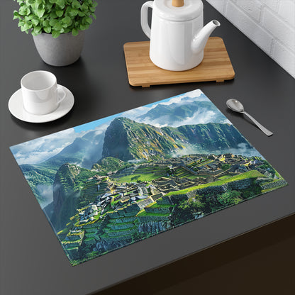 Machu Picchu Misty Peaks Placemat - 18" x 14".