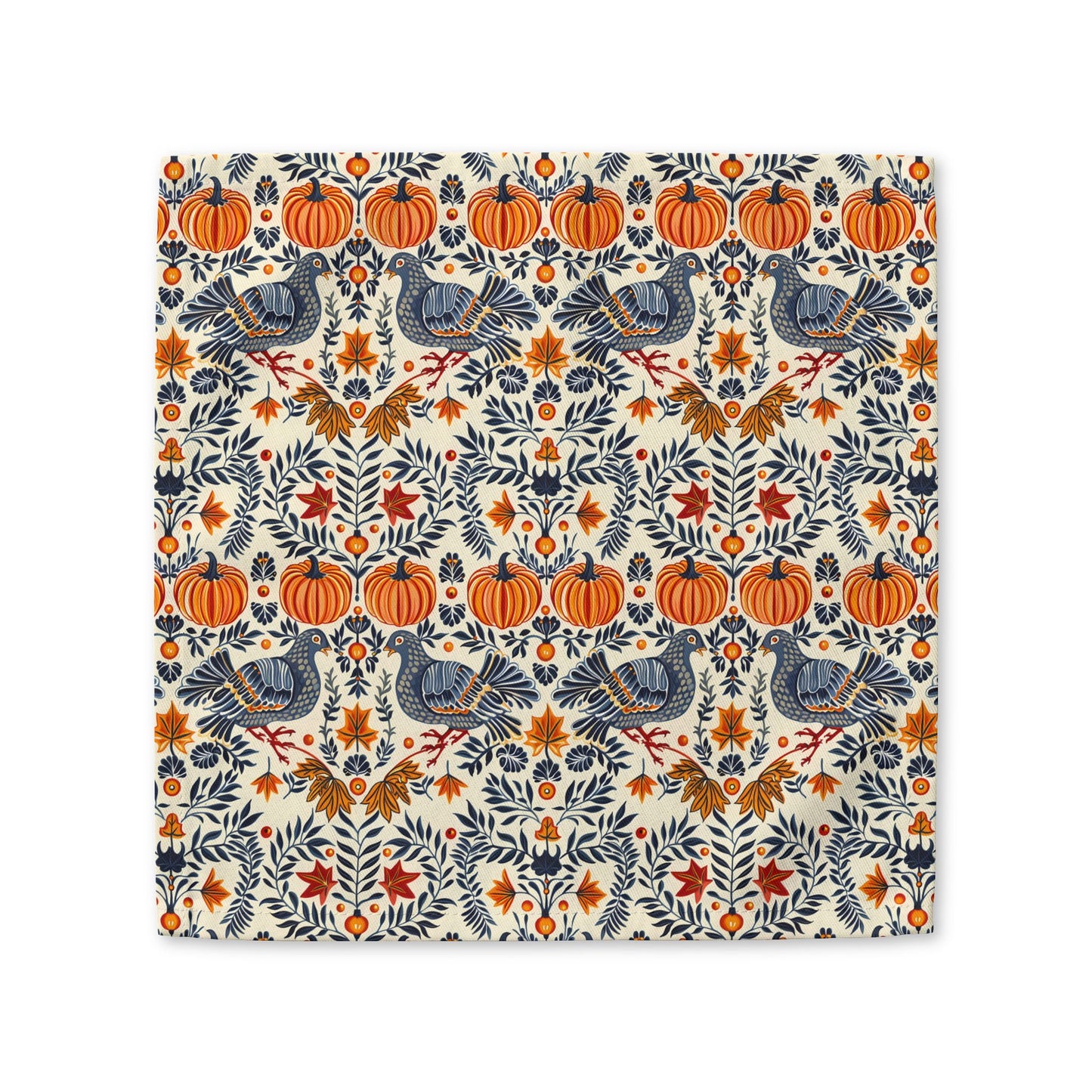 Autumn Harvest Woodcut cotton twill napkin