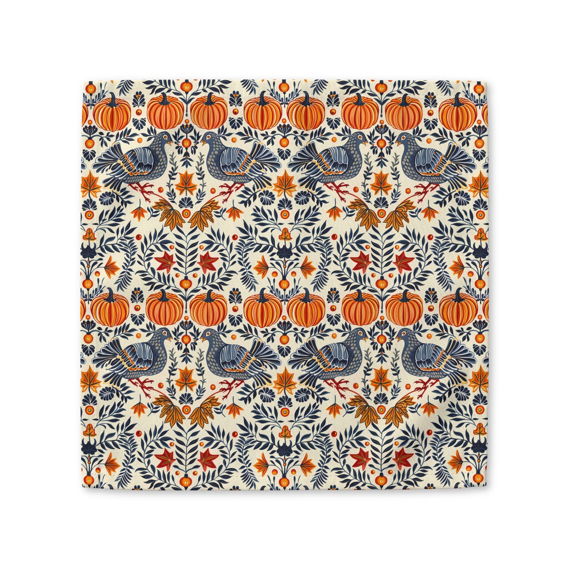 Autumn Harvest Woodcut cotton twill napkin