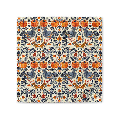 Autumn Harvest Woodcut cotton twill napkin
