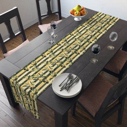 Golden Olive Grove Table Runner - Cotton Twill - Available in 2 sizes: 16" x 72" and 16" x 90".