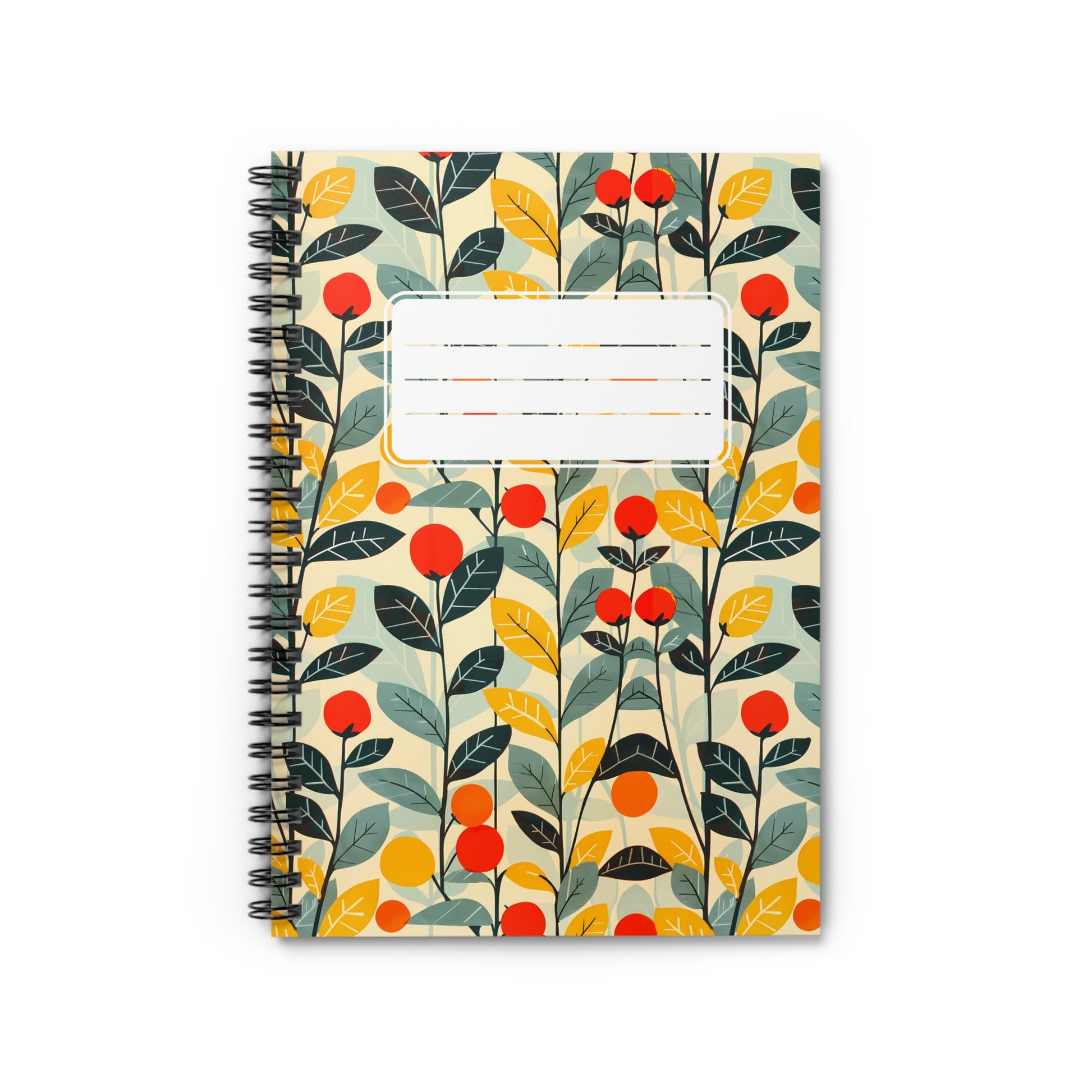 Midcentury Vines Chic Spiral Notebook - Ruled Line - For Thoughts that Deserve to Shine!